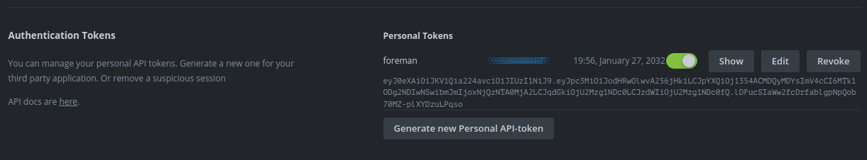 A newly created access token.