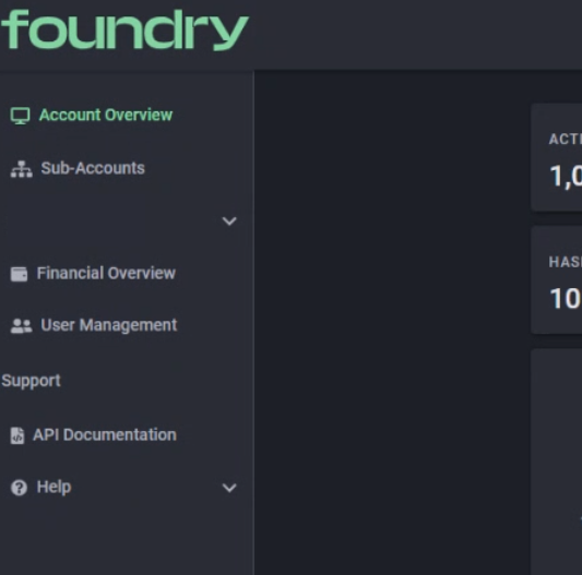 Foundry sub-accounts menu option.